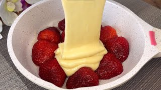 No oven Famous strawberry cake with 1 egg Super simple recipe [upl. by Gabi]