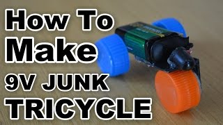 How To Make 9V Tricycle Toy  from junk parts [upl. by Sairtemed]