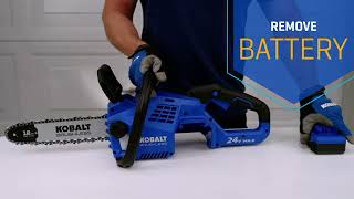 Kobalt 24V 12in Chainsaw How to replace bar and chain [upl. by Meesak]