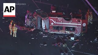 Crash involving a fire truck leaves 8 California firefighters injured [upl. by Agnizn840]