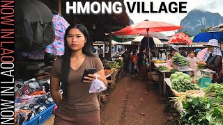 Hmong Village Market in Rural Laos  Now in Lao [upl. by Joslyn]