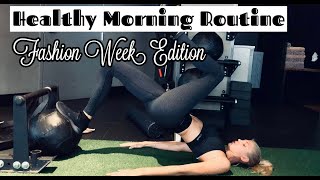 My Healthy Morning Routine Fashion Week Edition  My Workout  Devon Windsor [upl. by Arualana533]