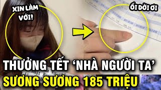 Clip bóc phong bì thưởng Tết 185 triệu đồng của cặp vợ chồng trẻ gây sốt mạng [upl. by Alegnaoj]