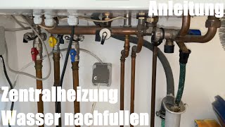 Zentralheizung Wasser nachfüllen Gastherme Systemdruck erhöhen  Brötje BrennwertHeizkessel WGBK [upl. by Enialed]