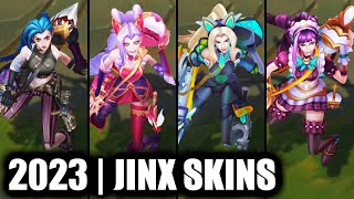 ALL JINX SKINS SPOTLIGHT 2023  League of Legends [upl. by Nadruoj]