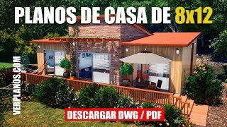 Acogedor Plano de Casa de Campo de 1 Piso y 2 Dormitorios DWG Y PDF [upl. by Takeshi383]