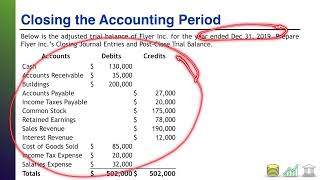 Practice Problem CLOSE01 Closing Entries and the Post Close Trial Balance [upl. by Gnilrad83]