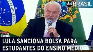 Lula sanciona bolsa para alunos de baixa renda durante ensino médio  SBT Brasil 160124 [upl. by Gladis]