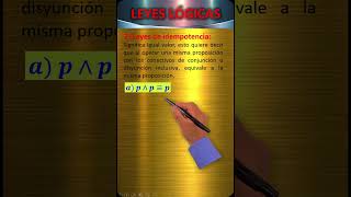 Leyes de idempotencia – Leyes del álgebra proposicional  leyeslogicas quidimat [upl. by Esadnac369]