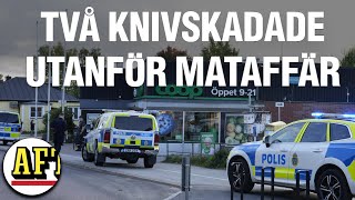 Knivdåd utanför matbutik – flera till sjukhus [upl. by Nomyad631]