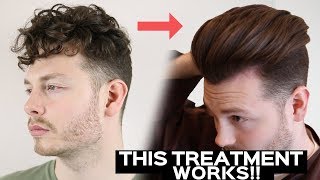 Curly to Straight Hair Tutorial  How To PERMANENTLY Straighten Your Hair [upl. by Devitt94]