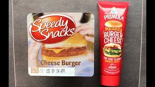 Speedy Snacks CHEESE BURGER with Primula SQUEEZY BURGER CHEESE Food Review [upl. by Megargee]