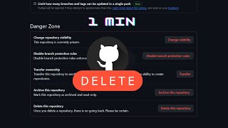 How to delete github repository  delete repository in 1 min  2024 [upl. by Billmyre]