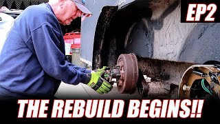 EP2 THE RACECAR TRAILER REBUILD BEGINS [upl. by Eidac]