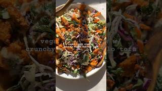 Vegan ranch slaw with crunchy baked buffalo tofu 🤍 [upl. by Ahsiya]