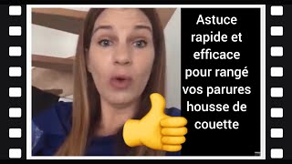 Astuce simple et efficace pour ranger vos parures housse de couette [upl. by Hakilam]