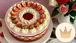 🍓Raffinierte ERDBEERQUARKSAHNETORTE 🍓OHNE GELATINE MUTTERTAGSTORTE 🍓Rezept von SUGARPRINCESS [upl. by Attikram]