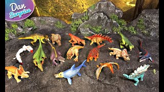 16 Mini Schleich Dinosaurs Tyrannosaurus rex Triceratops Stegosaurus Brachiosaurus Velociraptor [upl. by Akcire486]