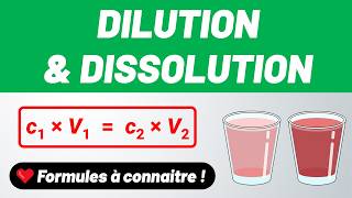 DILUTION amp DISSOLUTION 💚 3 formules à connaitre  💪 Première  Terminale spécialité [upl. by Fleischer]