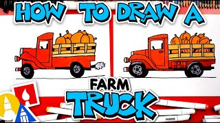 How To Draw A Farm Truck With Pumpkins [upl. by Najram]