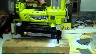 Ryobi Brad Nailer Review  Ryobi One 18ga Cordless Brad Nailer Unboxing Review [upl. by Edas]