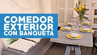 ¿Cómo hacer un comedor exterior con una banqueta baúl [upl. by Ahsemik]