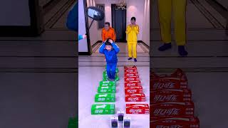 Step On The Coke Challenge Who Fell Into The Trap Funnyfamily Partygames [upl. by Eloc]