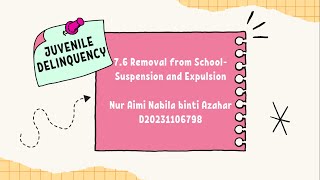 KKS3063 Tugasan 3 B  Ind  Juvenile Delinquency  REMOVAL FROM SCHOOL  SUSPENSION AND EXPULSION [upl. by Uamak62]