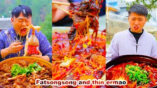 Ginseng VS Brain Flower Who is the brain king Exciting showdown mukbang  chinese food [upl. by Enid]