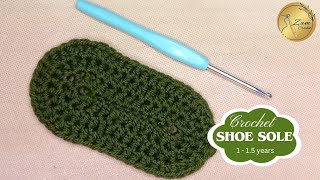 crochet shoe sole  how to crochet shoes  crochet sole [upl. by Hardi24]