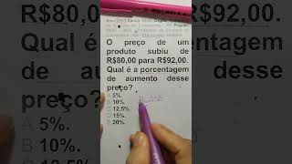 Aumento percentual mathproblem professordematematica edutuber enem [upl. by Oap595]