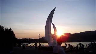 SUNSET at the KELOWNA SAILS in downtown Kelowna on Friday September 6 2024 Kelowna BC Canada [upl. by Eninnaj544]