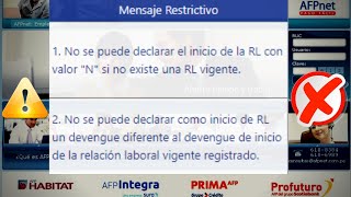 Solución error de relación laboral al momento de presentar planillas a AfpNet [upl. by Airlie]