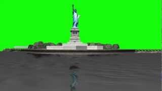 The Statue of Liberty  moving water  green screen effect [upl. by Bryana242]