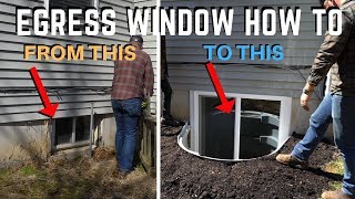 Egress Basement Window Installation  How To  DIY Home Improvement [upl. by Hersch]