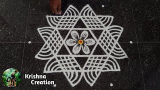 Easy Padi Kolam Design with 7x4 dots  Simple Padi Kolam  Beautiful Rangoli  Padi kolam Muggulu [upl. by Nobel]