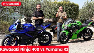 Yamaha R3 Vs Kawasaki Ninja 400 [upl. by Elatnahc]