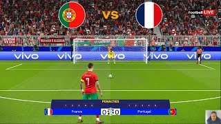 🔴LIVE PENALTIES  PORTUGAL vs FRANCE I UEFA EURO 2024 QUARTER FINAL  RONALDO vs MBAPPE  PES GAME [upl. by Eelana814]