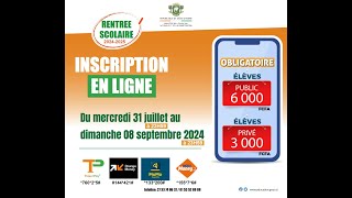 OUVERTURE DES INSCRIPTIONS EN LIGNE AU TITRE DE LANNÉE SCOLAIRE 20242025 [upl. by Edouard196]