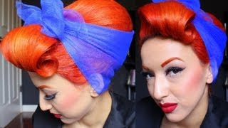 Vintage Pinup Hair Tutorial Beehive Bouffant [upl. by Ailet]