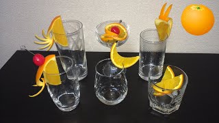 Very simple cocktail decoration orange edition ／ 超簡単♪ カクテル・デコレーションオレンジ編 [upl. by Gayel]