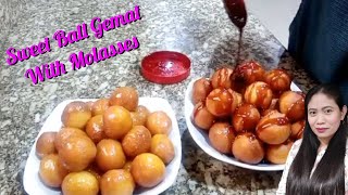 Sweet Balls Gemat With MolassesHow to make gemat Arabian dessert [upl. by Aynwad]