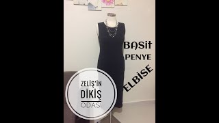 2 DAKİKADA KES 5 DAKİKADA DİK PENYE ELBİSE BASİT PENYE ELBİSE NASIL DİKİLİR [upl. by Sigvard973]