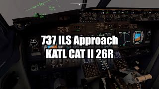 Boeing 737 Approach Tutorials Cat II ILS 26R KATL  PMDG [upl. by Renaud]