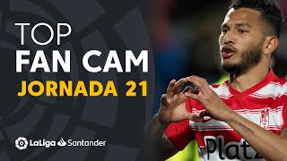 LaLiga Fan Cam Jornada 21 Luis Suárez Santi Mina amp Borja Iglesias [upl. by Vierno]