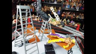 WHF EXTREME FIGHTS TLC ACTION FIGURE MATCH WWE MATTEL FIGURES REY MYSTERIO VS JEFF HARDY [upl. by Yelwar]