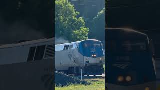 Amtrak P448 going east with a very nice K5LA train shorts [upl. by Charmain]