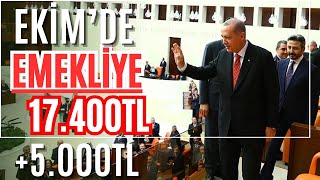 EMEKLİ 4A4B4C SSK BAĞKUR 17400TL EKİM MAAŞ EK ZAM YENİ MAAŞ TABLOSU DUL VE YETİM NE KADAR EK ZAM [upl. by Rosanna]