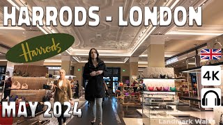 Harrods Londons Most Luxurious amp Expensive Store in 4K Walking Tour May 2024 [upl. by Hainahpez]