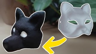 Changing the Shape of a Cat Mask to a Fox With Just Glue and Paper  Therian Mask Making [upl. by Remlap886]